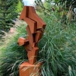 Sculpture abstraite en acier Corten